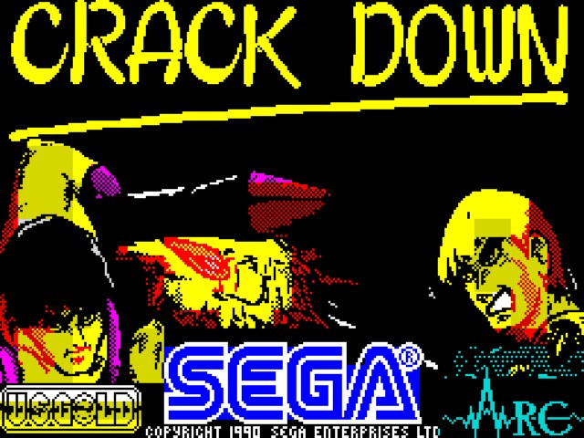 Crack Down title screen for ZX Spectrum